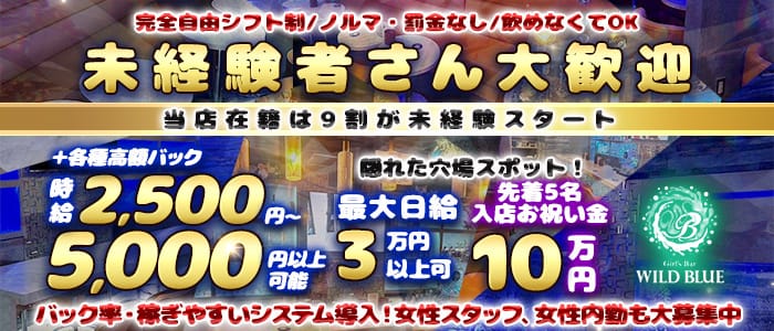【清瀬駅】Girl's Bar WILD BLUE（ワイルドブルー）(新所沢ガールズバー)の求人・体験入店情報