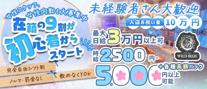 【清瀬駅】Girl's Bar WILD BLUE（ワイルドブルー）(新所沢ガールズバー)の求人・体験入店情報