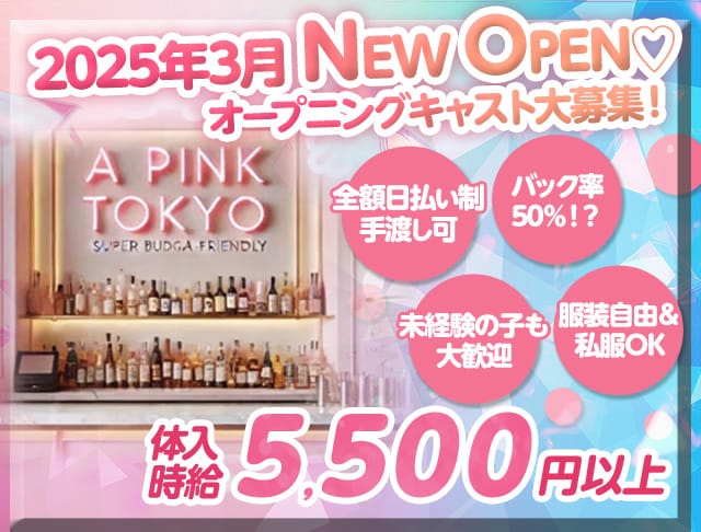 A PINK TOKYO（エーピンクトウキョウ）のガールズバー体入