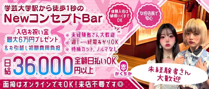 【学芸大学】Girls Bar がくちか(自由が丘ガールズバー)の求人・体験入店情報