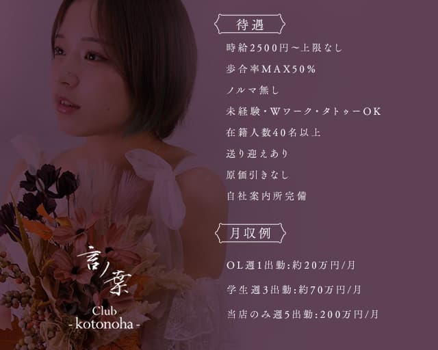Club 言ノ葉（ことのは）のラウンジ体入