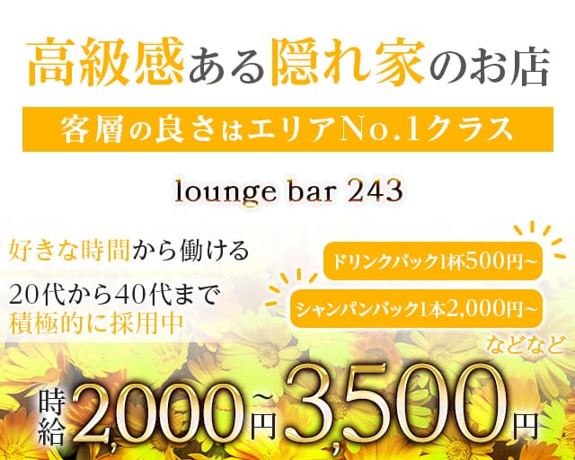 【大森】lounge bar 243【公式体入・求人情報】 蒲田スナック TOP画像
