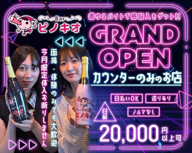 Bar ピノキオ(三宮ガールズバー)の求人・体験入店情報