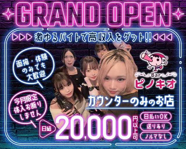 Bar ピノキオ(三宮ガールズバー)の求人・体験入店情報