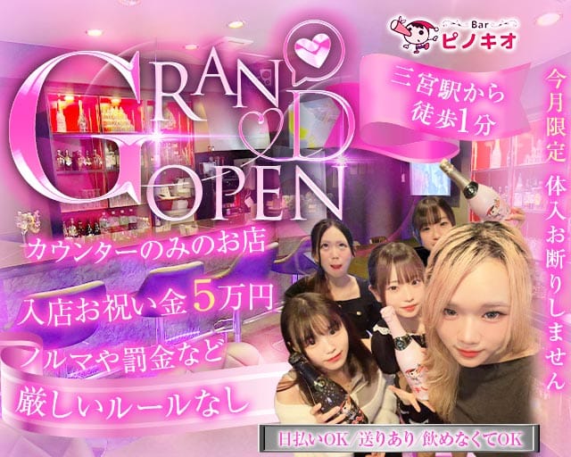 Bar ピノキオ(三宮ガールズバー)の求人・体験入店情報