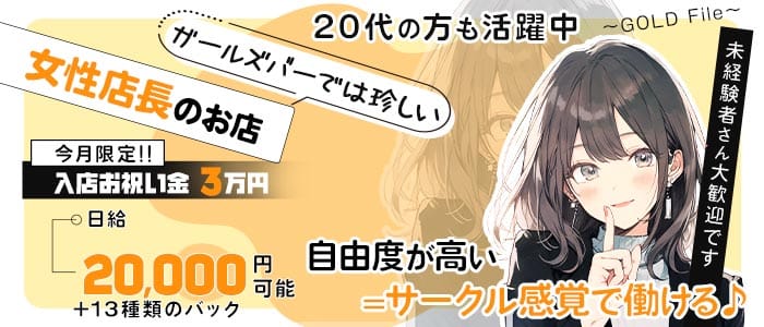 社長の秘書～GOLD File～（ゴールドファイル）(三宮ガールズバー)の求人・体験入店情報