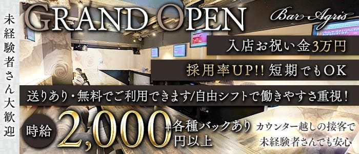 【江坂】Bar Agris（アグリス） 江坂ガールズバー 未経験募集バナー