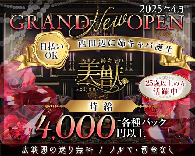 【西田辺】姉・半熟キャバ 美獣(ビジュー)のキャバクラ体入