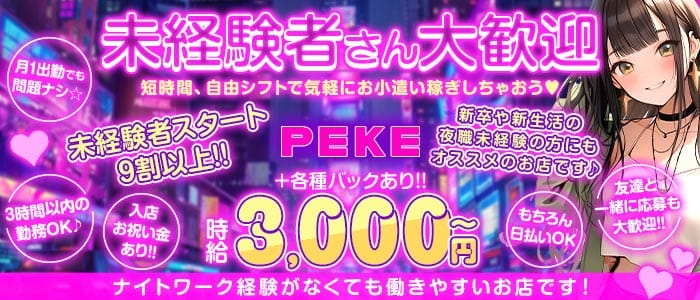 【上石神井駅】peke（ペケ） 上石神井ガールズバー 未経験募集バナー