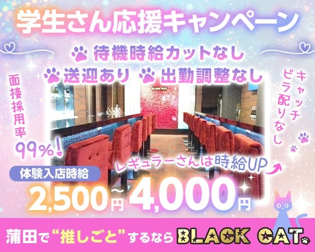 【東急線/JR線蒲田駅】Girl's Bar ブラックキャット(蒲田ガールズバー)の求人・体験入店情報