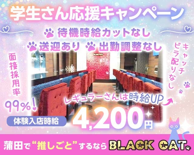 【東急線/JR線蒲田駅】Girl's Bar ブラックキャット(蒲田ガールズバー)の求人・体験入店情報