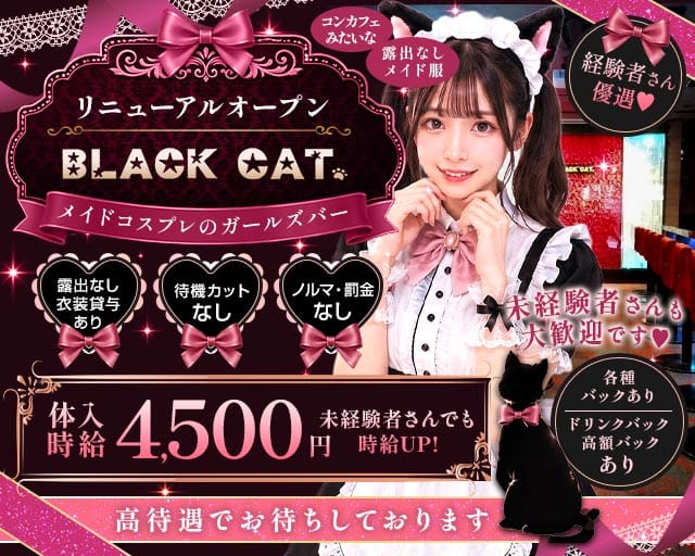 【東急線/JR線蒲田駅】Girl's Bar ブラックキャット(蒲田ガールズバー)の求人・体験入店情報