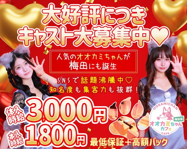 オオカミちゃんカフェ梅田店のガールズバー体入
