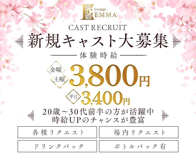 Lounge EMMA（エマ）のラウンジ体入