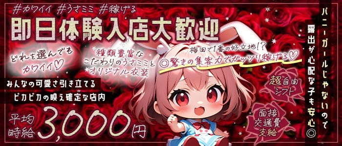 コンカフェ MissBunny（ミスバニー） 梅田ガールズバー 即日体入募集バナー