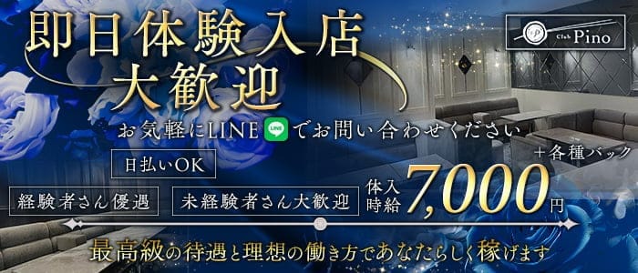 Club Pino（ピノ） 北新地ラウンジ 即日体入募集バナー