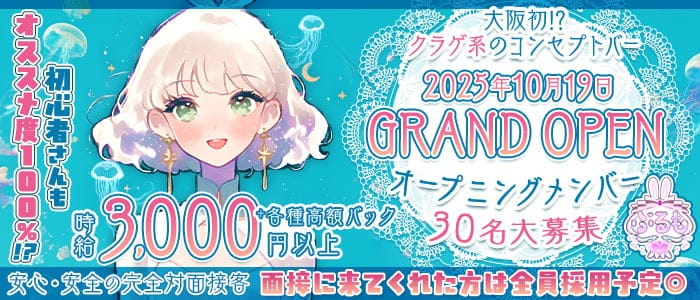 ぷるも 梅田ガールズバー 未経験募集バナー