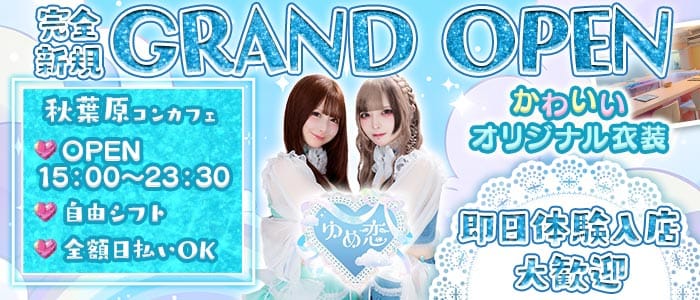 【昼・夜】ゆめ恋(秋葉原ガールズバー)の求人・体験入店情報