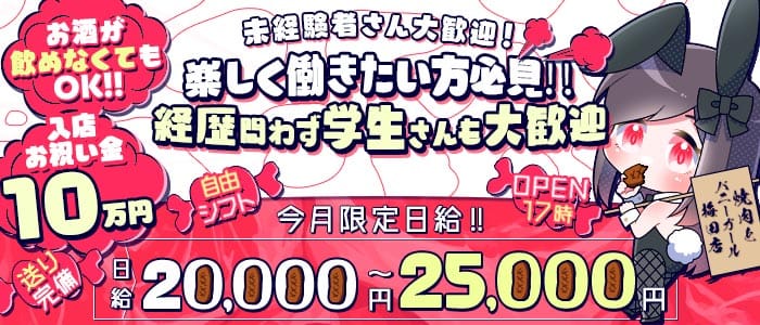 焼肉とバニーガール 梅田店 梅田ガールズバー 未経験募集バナー