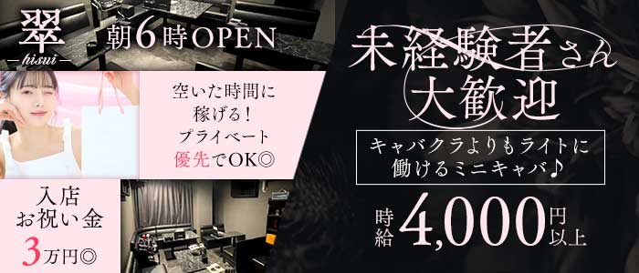 【朝・昼・夕】翠（ヒスイ）(梅田昼キャバ・朝キャバ)の求人・体験入店情報