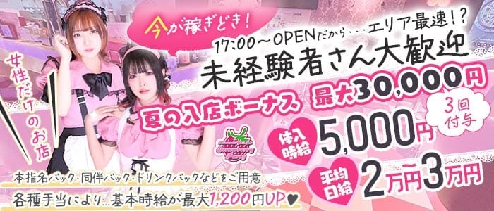 【夕・夜】ガールズバー Strawberry Party～ストロベリーパーティー 国分寺ガールズバー 未経験募集バナー