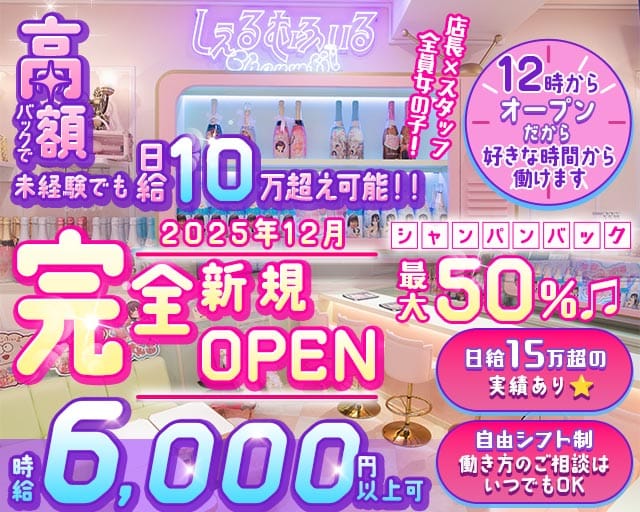 【昼・夜】しぇるむふぃる(歌舞伎町ガールズバー)の求人・体験入店情報