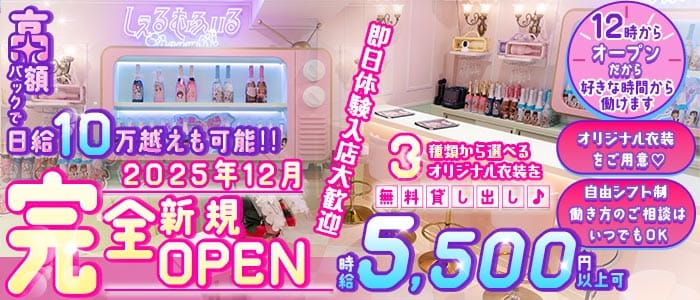 【昼・夜】しぇるむふぃる 歌舞伎町ガールズバー 即日体入募集バナー