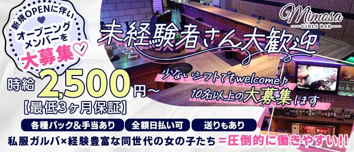 Girls Bar MIMOSA（ミモザ） 錦糸町ガールズバー 未経験募集バナー