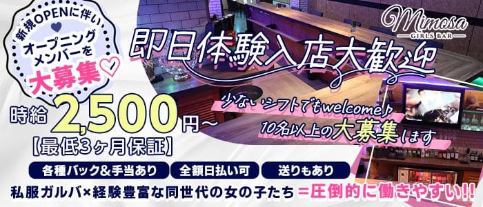 Girls Bar MIMOSA（ミモザ） 錦糸町ガールズバー 即日体入募集バナー