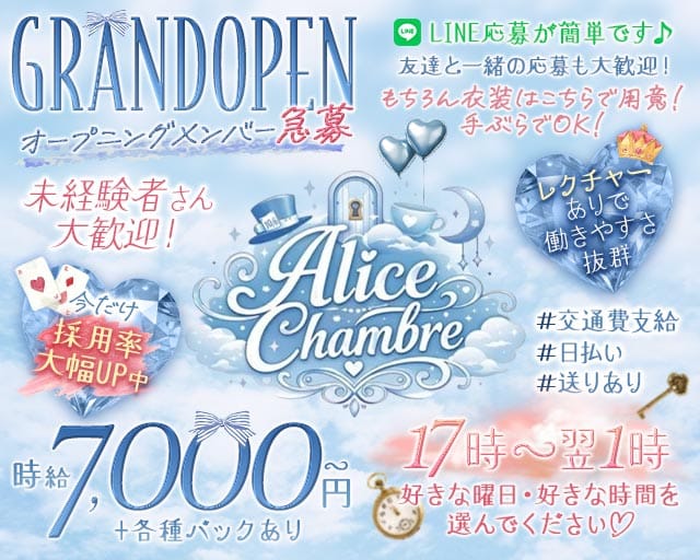【歌舞伎町】Alice Chambre（アリス シャンブル）のガールズバー体入