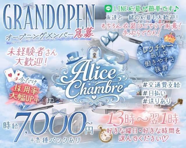 【歌舞伎町】Alice Chambre（アリス シャンブル）(歌舞伎町ガールズバー)の求人・体験入店情報