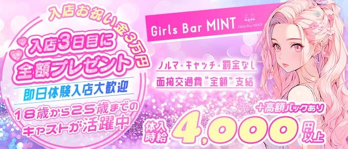 Girls Bar MINT（ミント） 相模大野ガールズバー 即日体入募集バナー