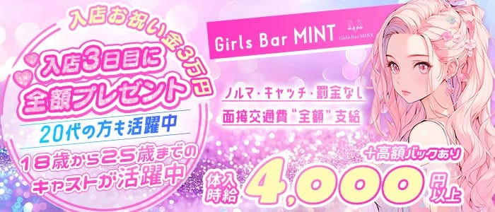 Girls Bar MINT（ミント） 相模大野ガールズバー 未経験募集バナー