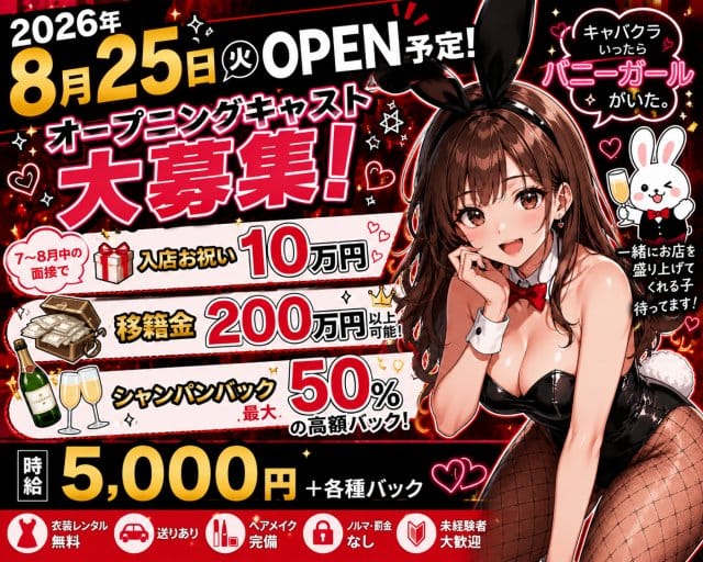 キャバクラ行ったらバニーガールがいた。名古屋錦店のガールズバー体入