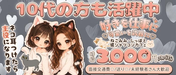 【昼・夜】コンカフェにゃんころ 梅田ガールズバー 未経験募集バナー