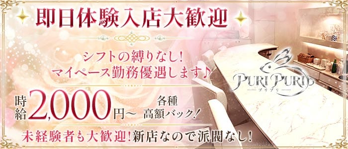 PURIPURI（プリプリ） 難波ガールズバー 即日体入募集バナー