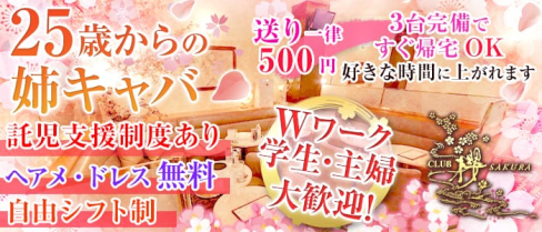 CLUB 櫻 SAKURA(サクラ)【公式求人情報】(川越姉キャバ・半熟キャバ)の求人・バイト・体験入店情報