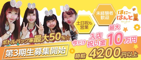 はにーはんと【公式求人情報】(新橋キャバクラ)の求人・体験入店情報
