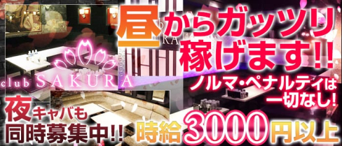 Club SAKURA(サクラ)【公式求人情報】(京橋昼キャバ・朝キャバ)の求人・体験入店情報