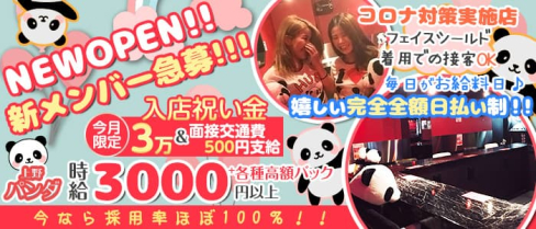 Girl's Bar 上野パンダ【公式求人・体入情報】(上野ガールズバー)の求人・体験入店情報