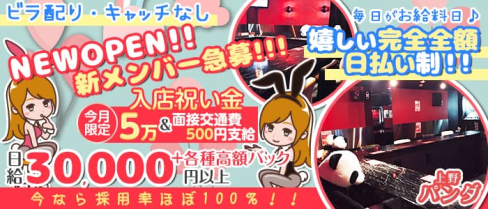 Girl's Bar 上野パンダ【公式求人・体入情報】(上野ガールズバー)の求人・体験入店情報
