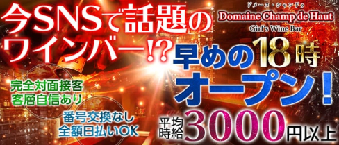 Domaine Champ de Haut(ドメーヌ・シャンドゥ)【公式求人情報】(上野ガールズバー)の求人・体験入店情報