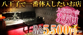 奏(カナデ)【公式求人・体入情報】(八王子キャバクラ)の求人・体験入店情報