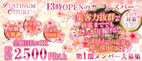 PLATINUM COURT(プラチナムコート)【公式出稼ぎ求人情報】(西船橋ガールズバー)の求人・バイト・体験入店情報