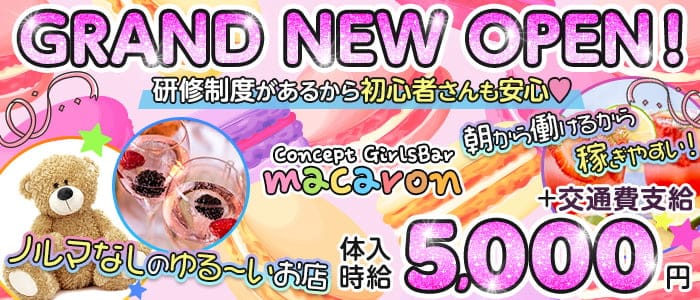 【朝・昼・夜】Concept GirlsBar macaron（マカロン）【公式求人・体入情報】 池袋ガールズバー バナー