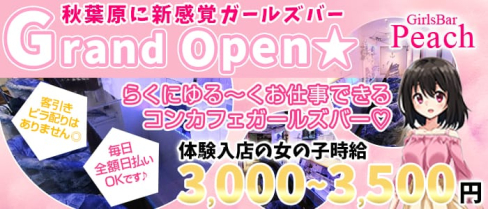 GirlsBar Peach(ピーチ)【公式求人情報】(秋葉原ガールズバー)の求人・体験入店情報