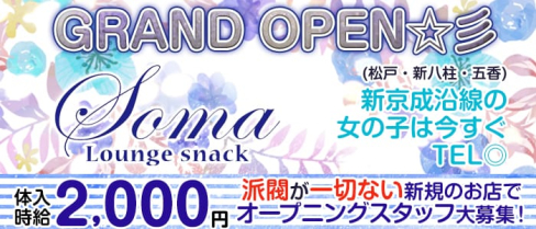 Soma(ソーマ)【公式求人情報】(新八柱ラウンジ)の求人・体験入店情報