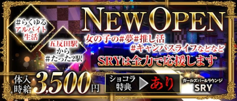 ガールズバー&ラウンジ SRY【公式求人・体入情報】(五反田ガールズバー)の求人・体験入店情報