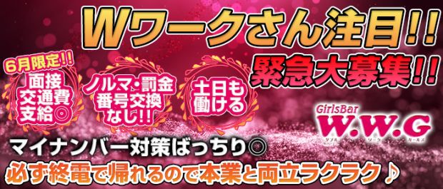 W・W・G<ダブルワークガールズ> 川崎 ガールズバー バナー