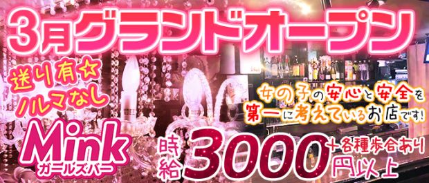 Girl's Bar MINK<ガールズバーミンク> 八王子 ガールズバー バナー